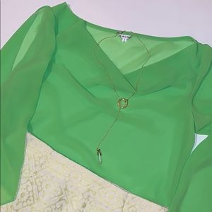 Bracha 3/4 Length Cold Shoulder Bell Sleeve Blouse